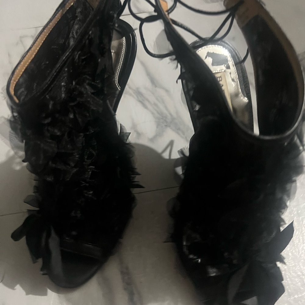 Badgley Mischka Tulle bow, Peep Toe Stiletto Heels! - Picture 2 of 11
